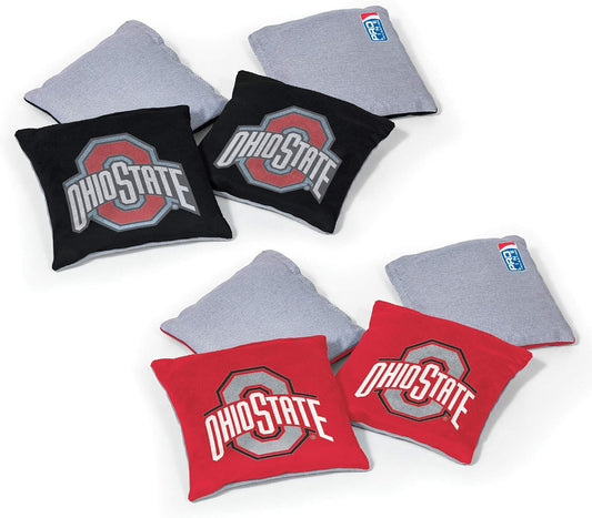 NCAA College Dual Sided Bean Bags by , 8 Count, Premium Toss Bags for Cornhole Set - Great for Tailgates, Outdoors, Backyard