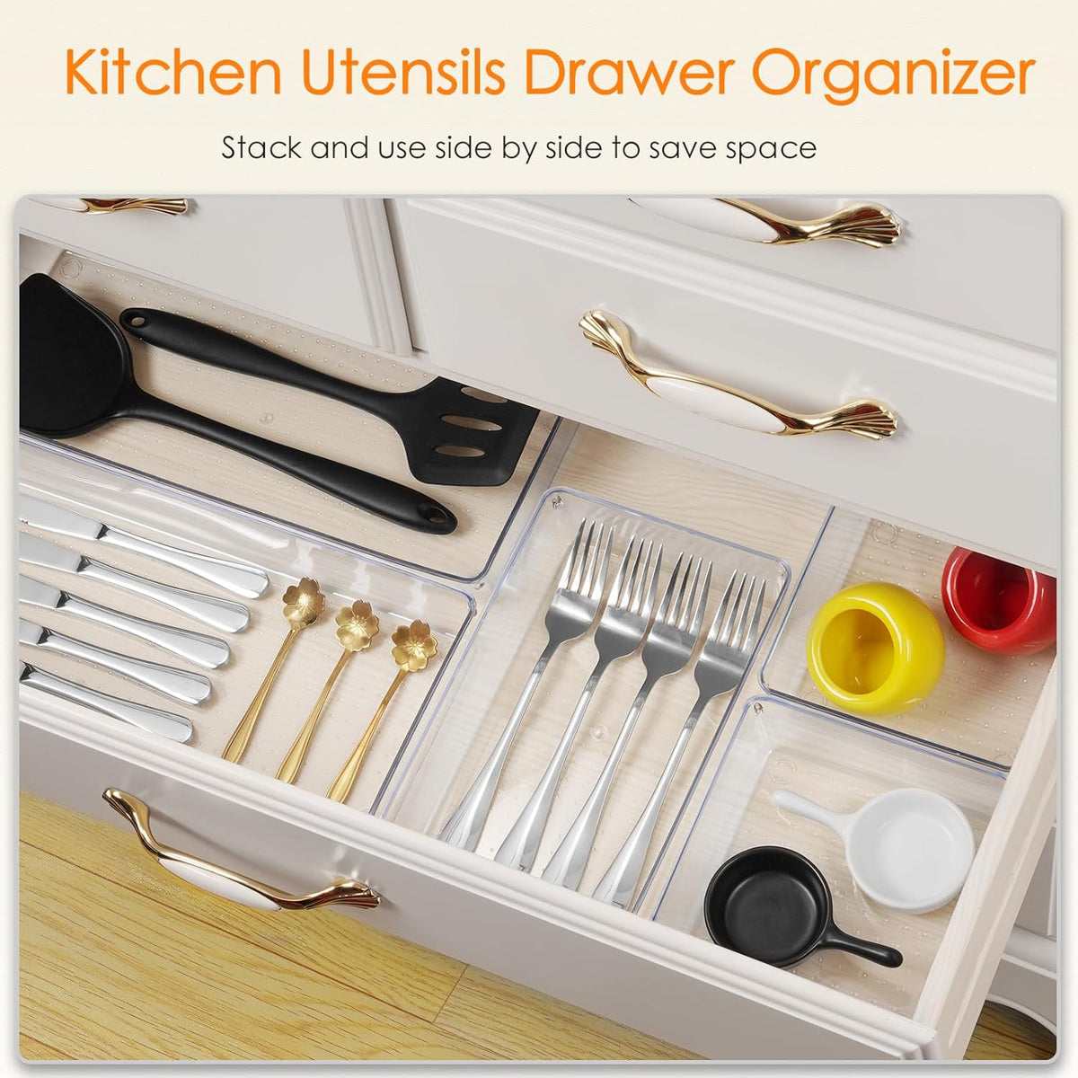 Drawer Organizer, 36 Pack Large Clear Plastic Drawer Organizers Set, 3 Size Versatile Bathroom and Vanity Drawer Organizer Trays, Storage Bins for Makeup, Bedroom, Kitchen Gadgets Utensils