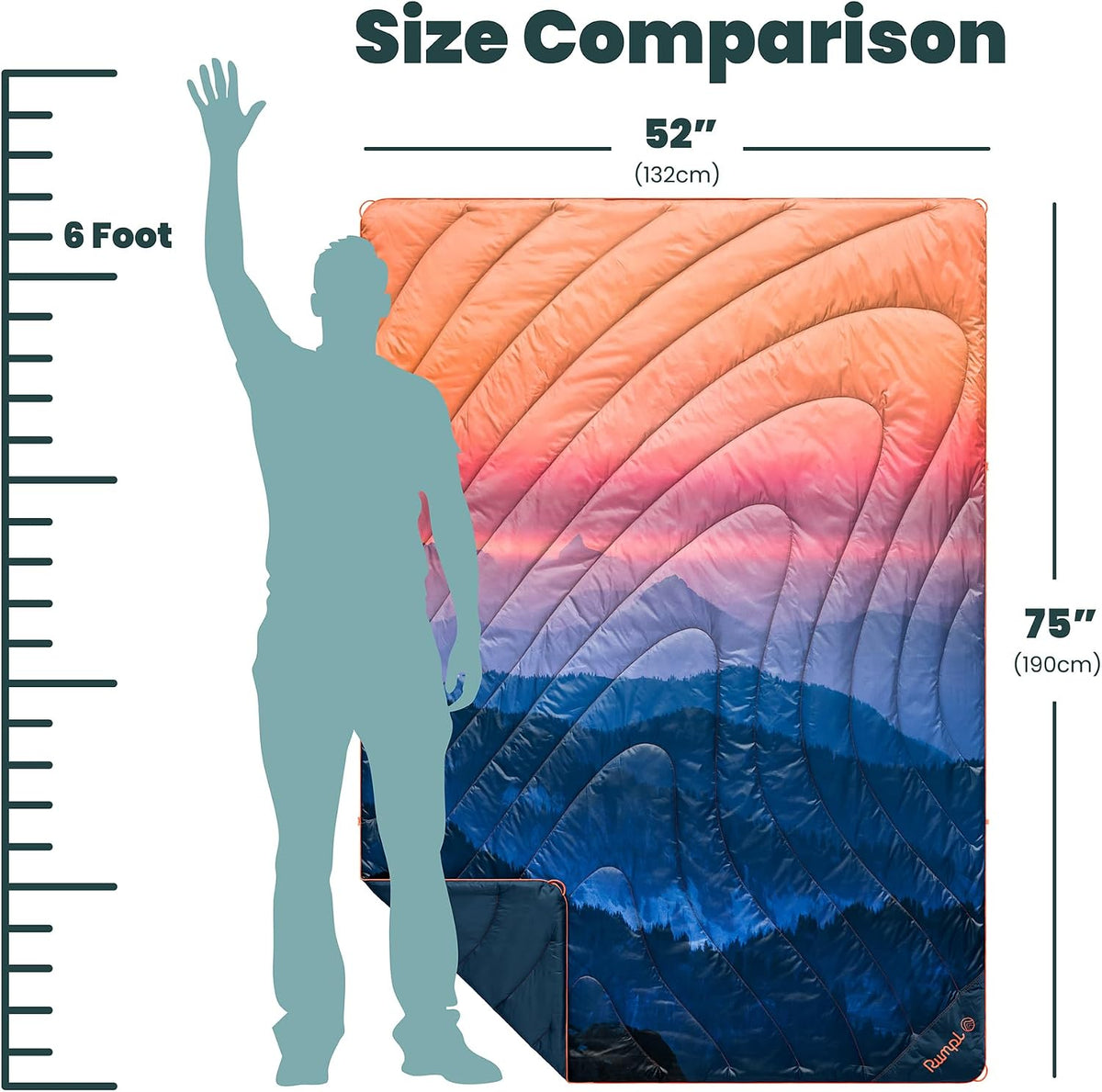 Original Puffy 1-Person Blanket for Camping and Outdoors, Alpenglow