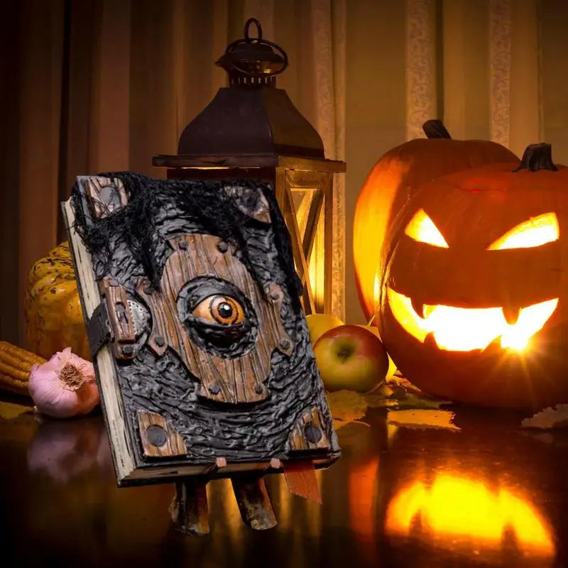 Book of the Damned Halloween Decor Realistic Necronomicon Book Witch Decoration Horror Sculpture Prop Art Charm Eye Halloween