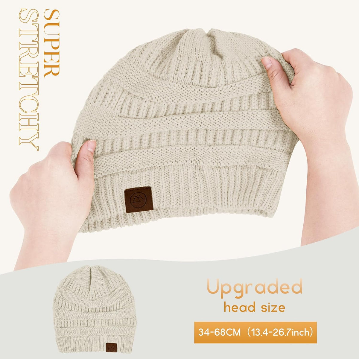 Beanie Hats for Women, 4 Pack Slouchy Winter Knit Beanie, Stretchy