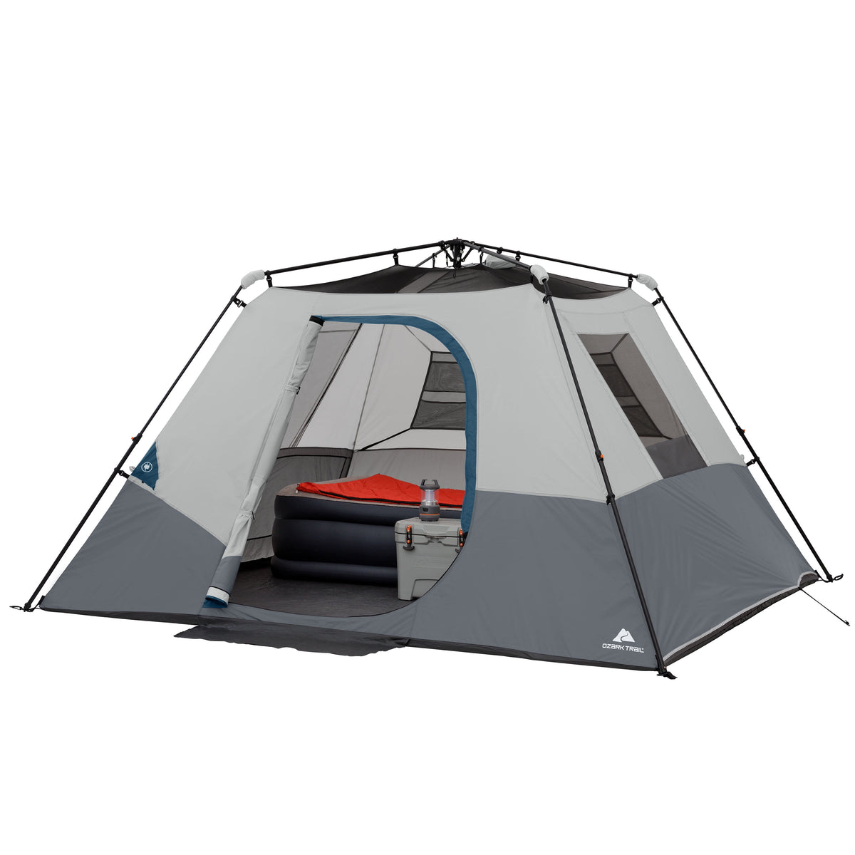 Ozark Trail 6-Person Instant Cabin Tent with LED Light, 10 Ft X 9 Ft, 19.38 Lbs