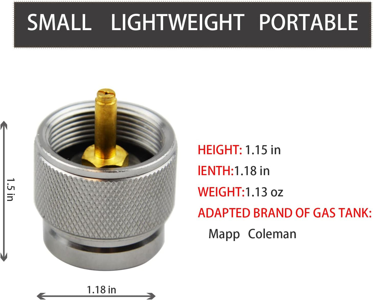 Propane to Butane Adapter, Camping Stove Adapter,1 Lb Propane Tank Input and EN417 Lindal Valve Output, Propane Canister Converter Camp Fuel Refill Adapter for Backpacking Stove