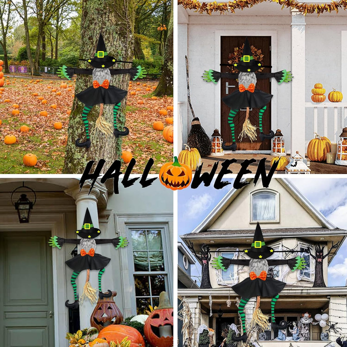 43" Crashing Witch Halloween Decorations Outdoor
