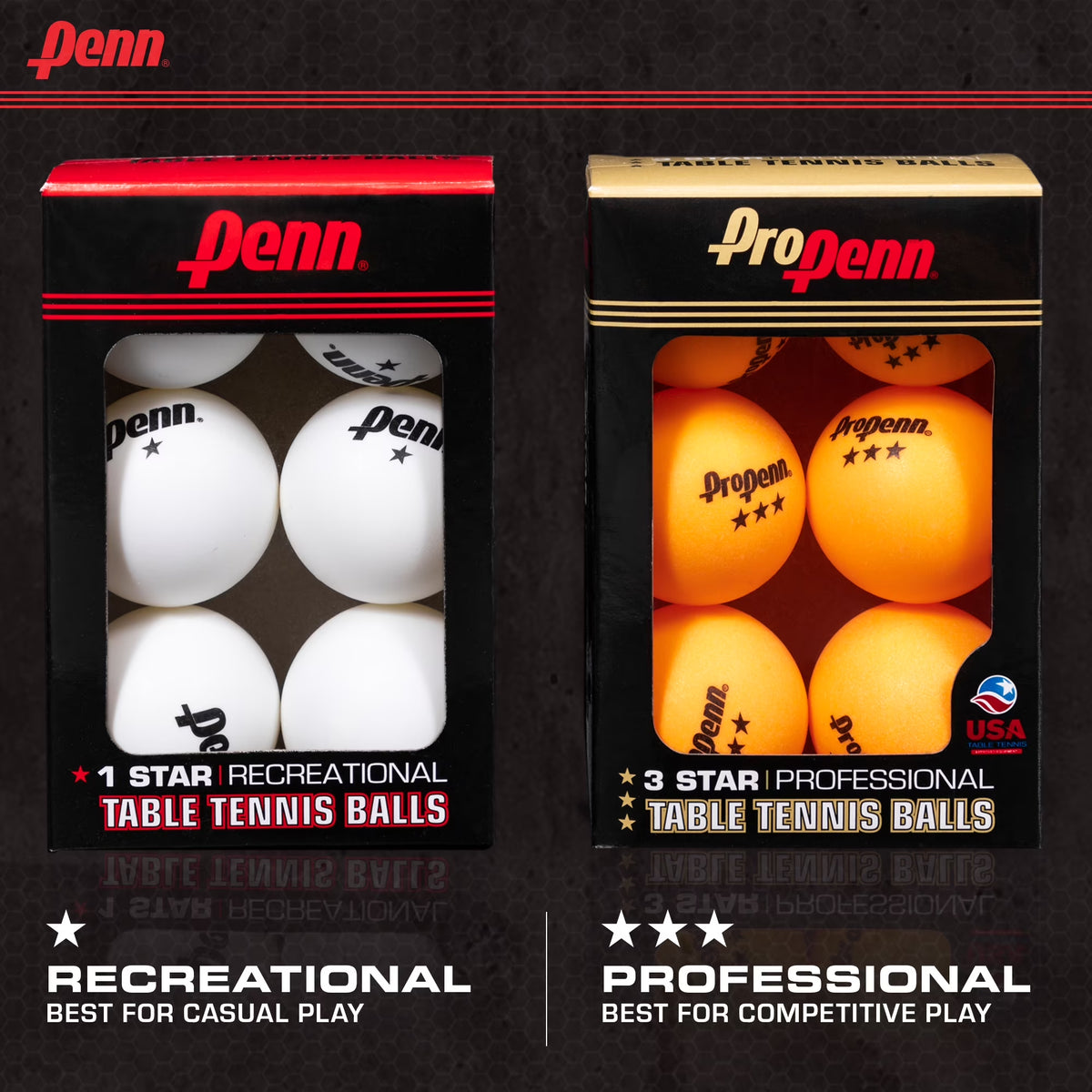 Penn Table Tennis Accessory Set - 4 Ping Pong Paddles, 6 Balls and Storage Pocket