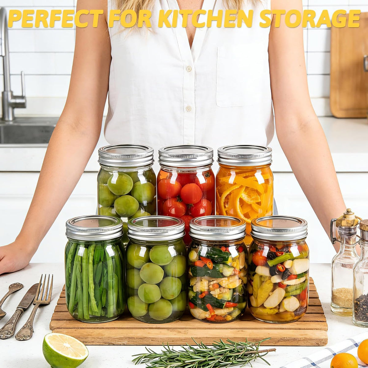 12 Oz Mason Jars with Regular Mouth Lids 20 Pack