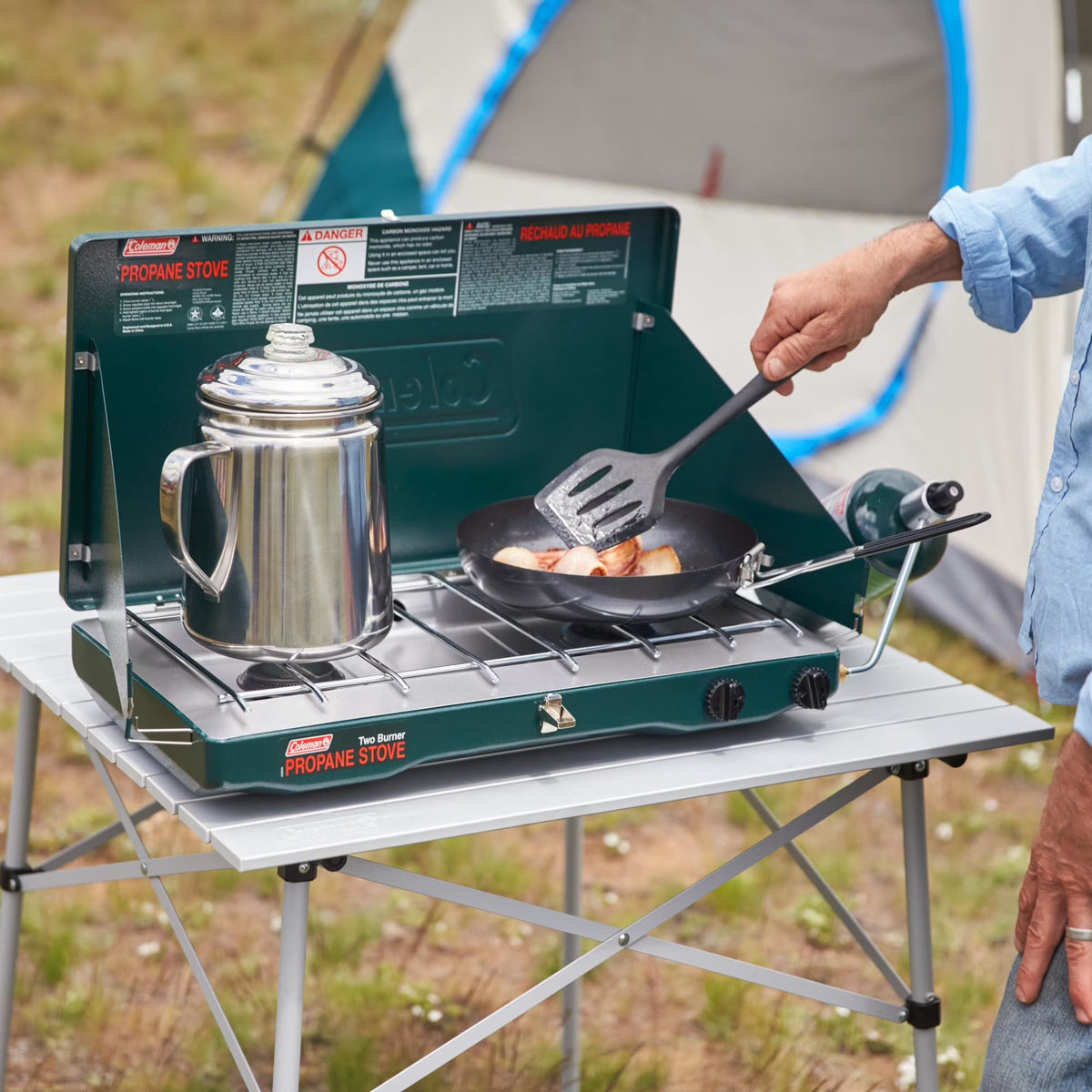 Coleman Brand, Matchlight 10,000 BTU 2-Burner Propane Stove, Black