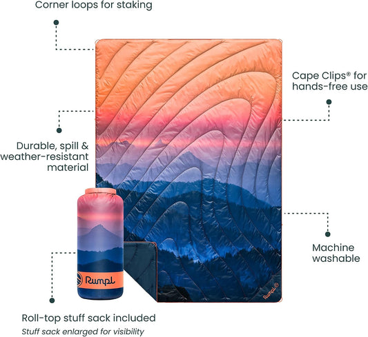 Original Puffy 1-Person Blanket for Camping and Outdoors, Alpenglow