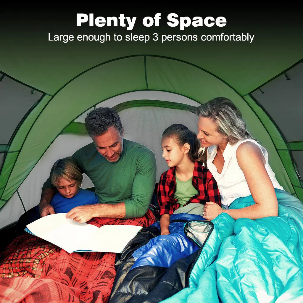 4 Person Easy Pop up Tent Automatic Setup 2 Doors-Instant Family Tents for Camping Hiking & Traveling