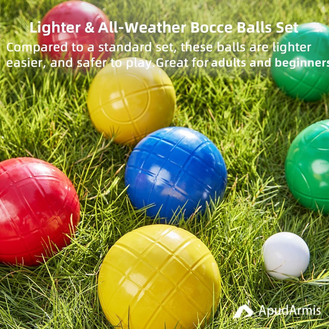 90Mm Bocce Ball Set, Soft PE Boccia Outdoor Game for Lawn Yard