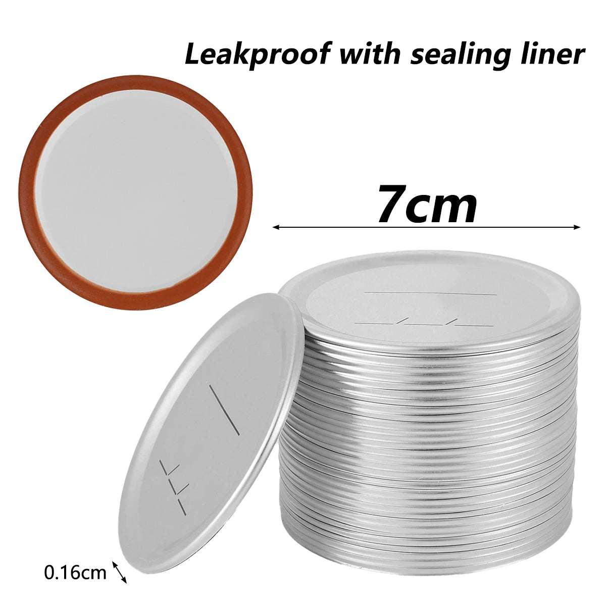 50/100Pcs Canning Lids 70Mm Reusable Universal Jar Lids Regular Mouth Canning Lids Leak-Proof Seal Lid for Canning Storage Jams