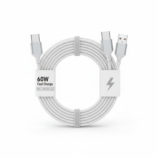 USB-C to USB-C Cable 2-Pack 60W Fast Charge